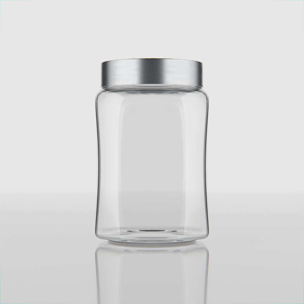 800 ML Glass Storage Jar with Stainless Steel Lid