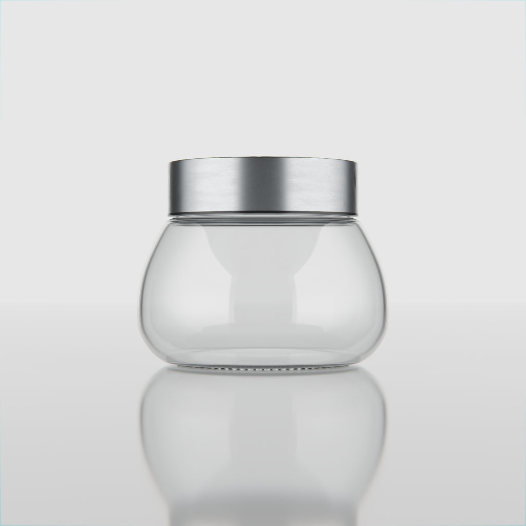300 ML Oval Glass Jar with Steel Lid