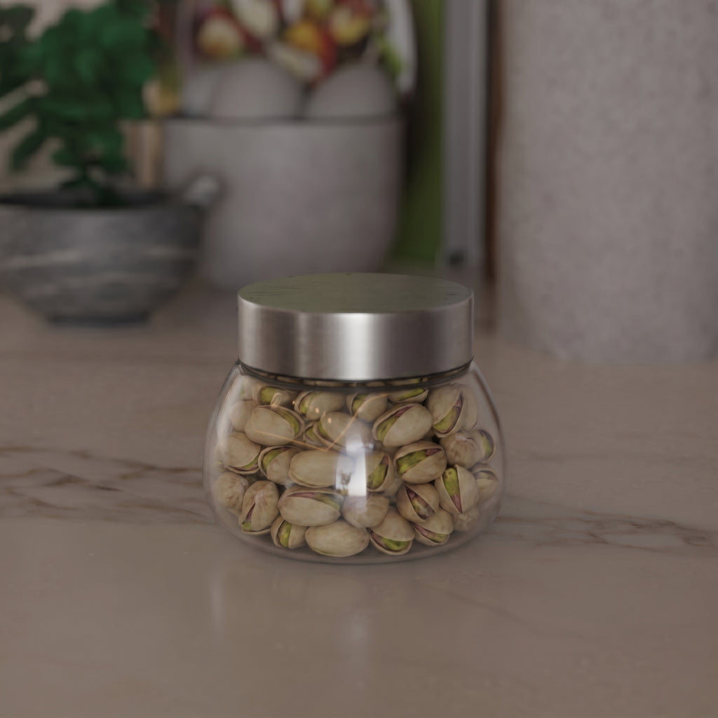 300 ML Oval Glass Jar with Steel Lid
