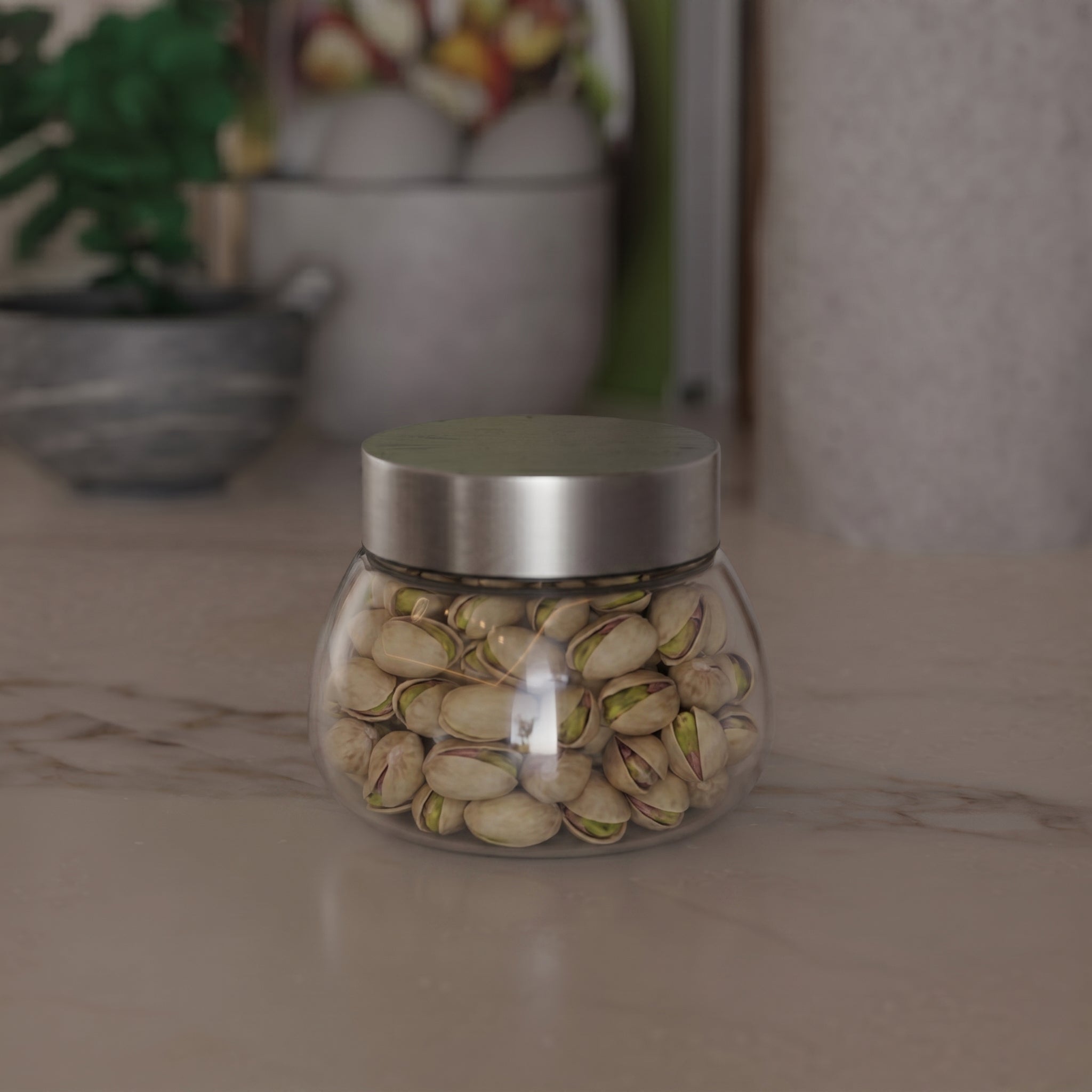 300 ML Oval Glass Jar with Steel Lid
