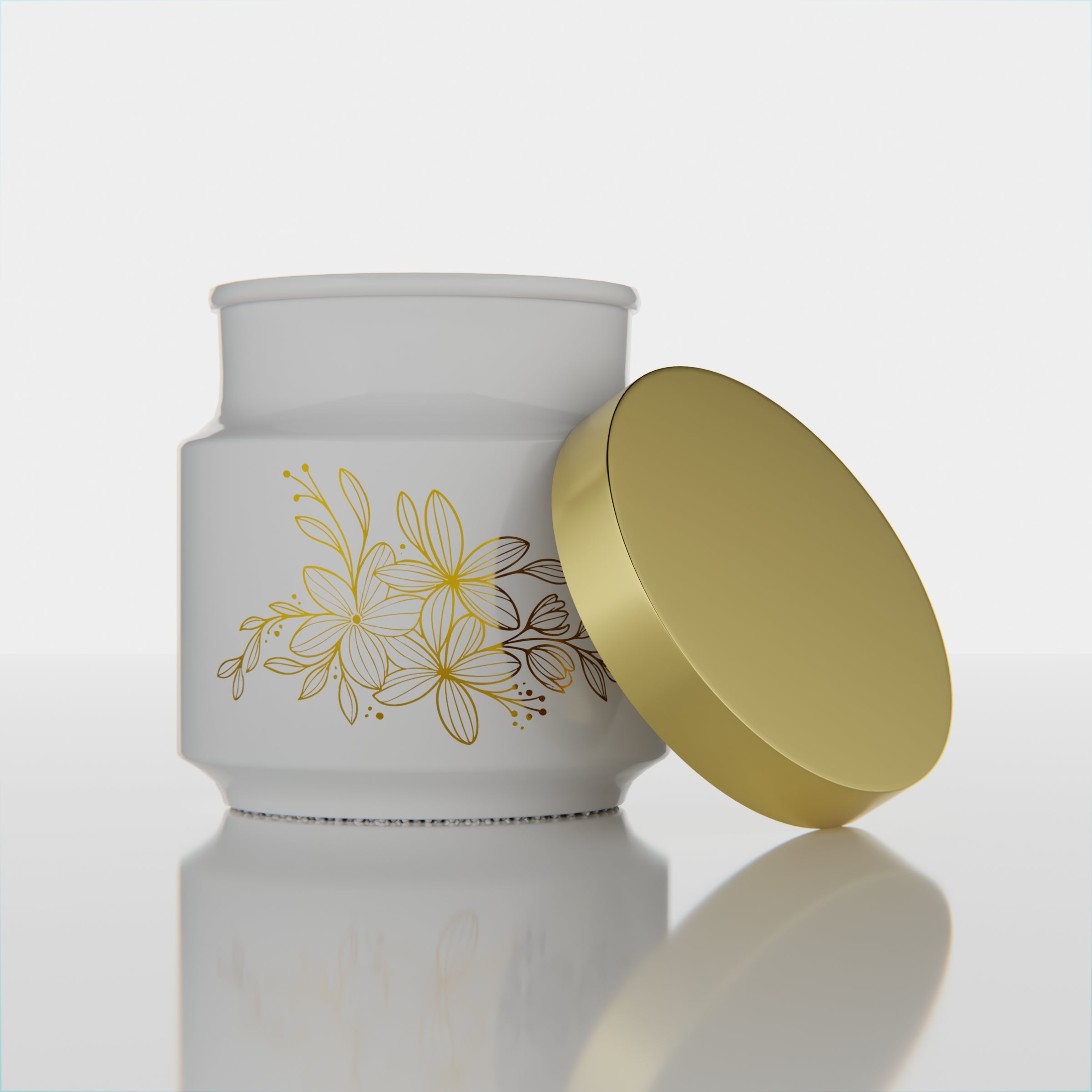 600 ML Rejoice White Leaf Jar