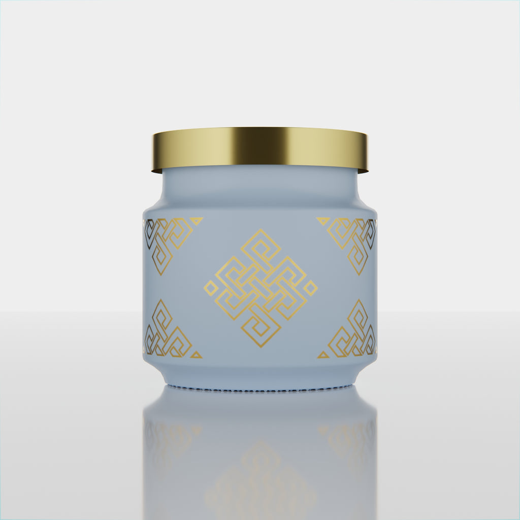 600 ML Rejoice Blue Chex Jar