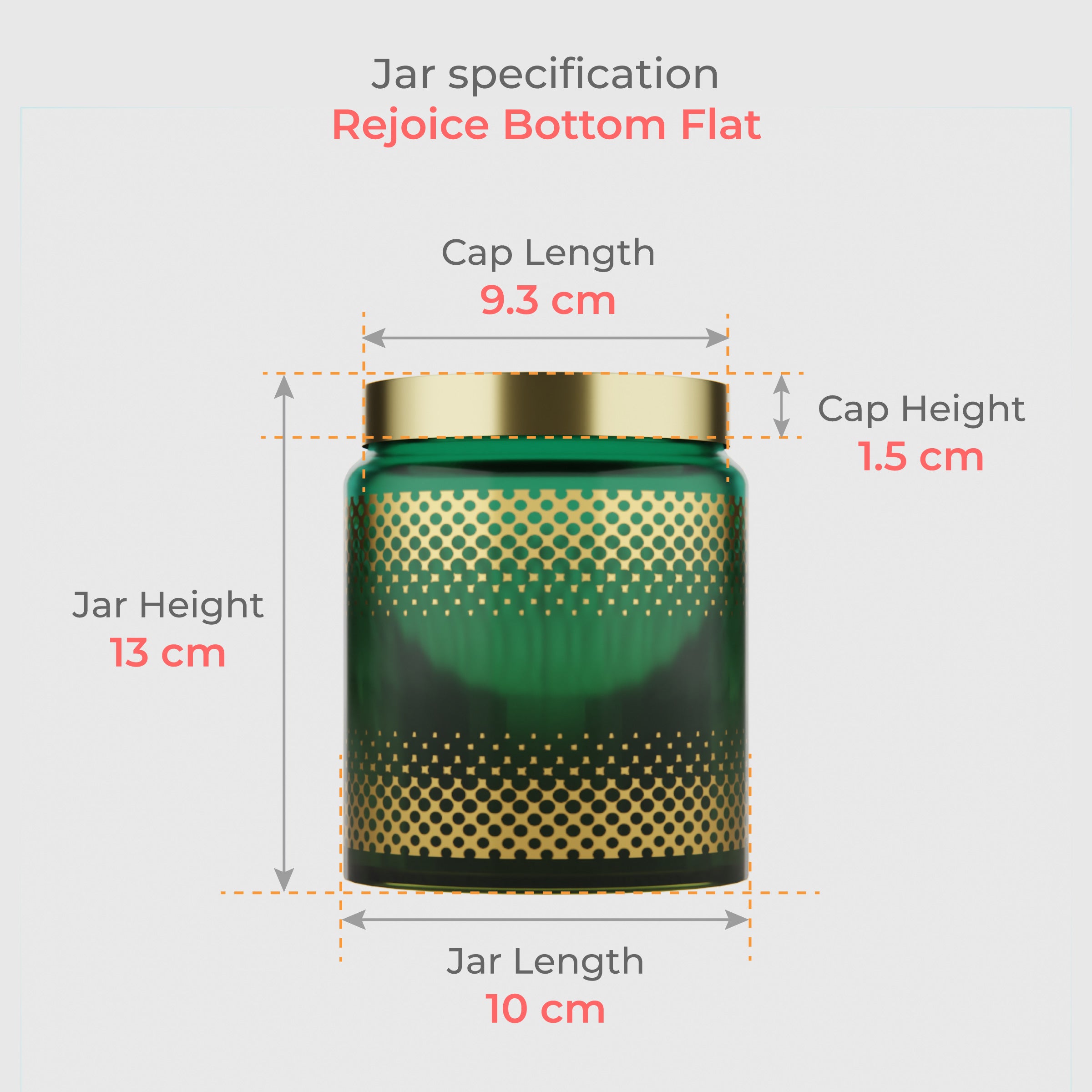 770 ML Rejoice Top Green Yellow Bottom Jar