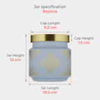 600 ML Rejoice Blue Chex Jar