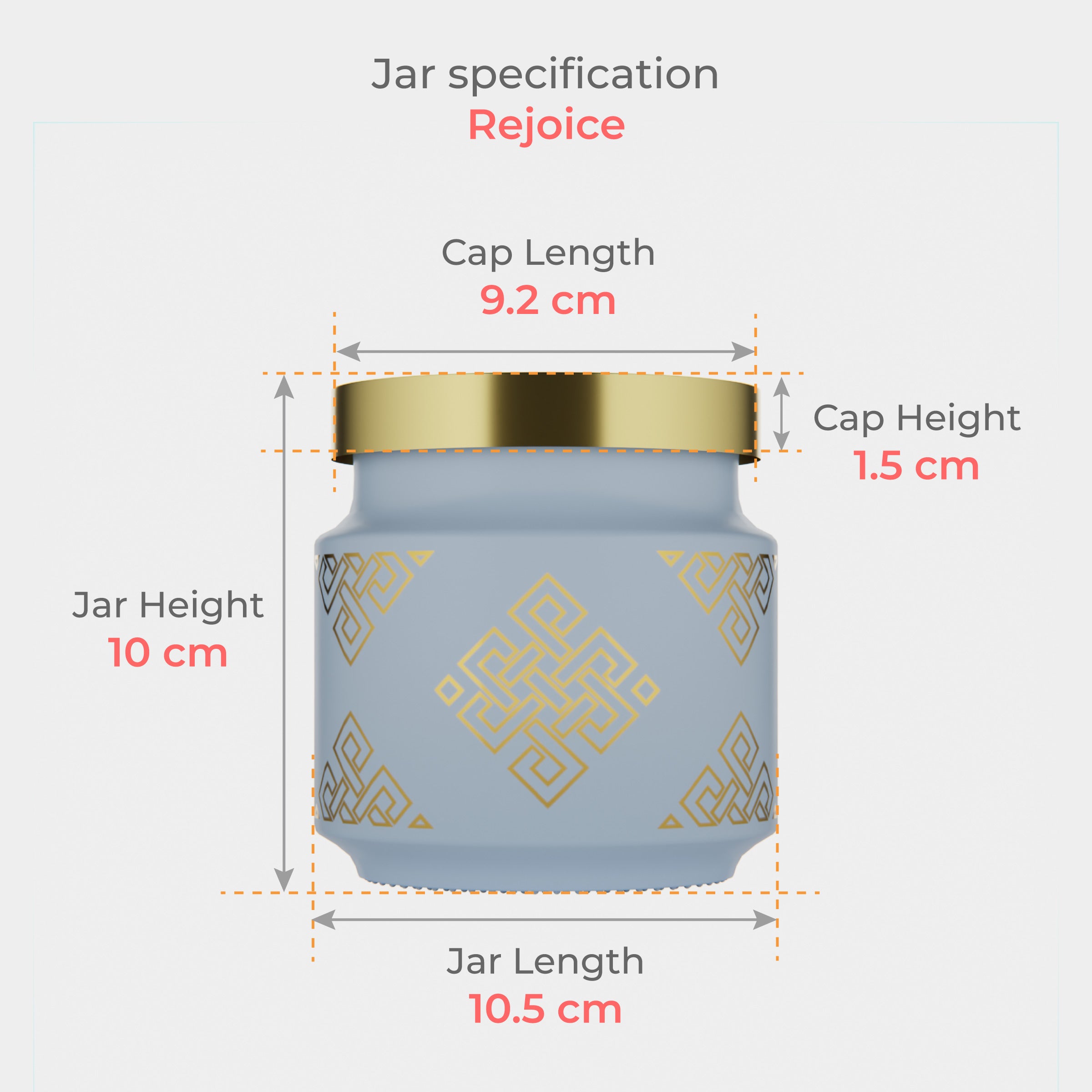 600 ML Rejoice Blue Chex Jar