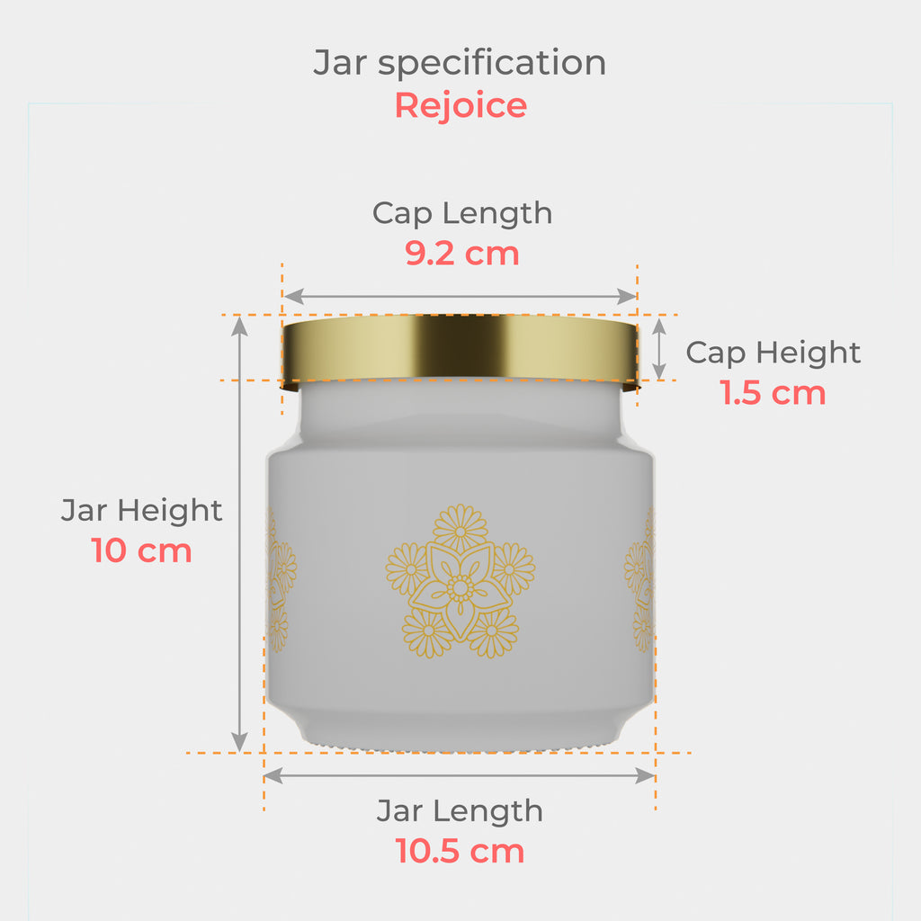 600 ML Rejoice White Marrygold Jar
