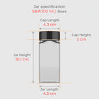 100 ML Salt & Pepper Shaker with Black & Red Cap